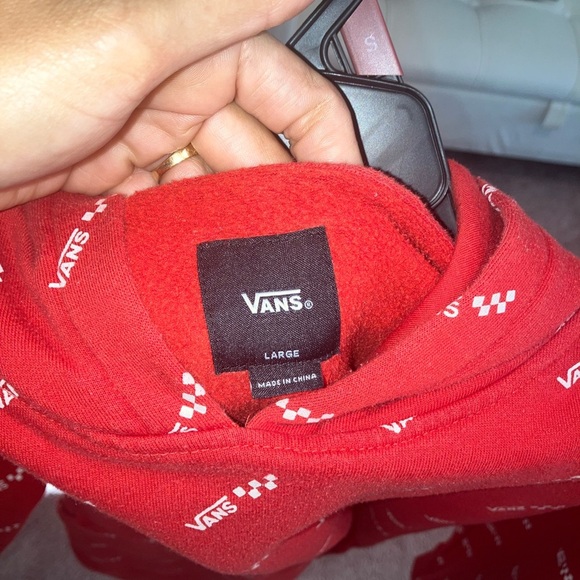 Vans Red Hoodie with Checkered Logo - Picture 2 of 2